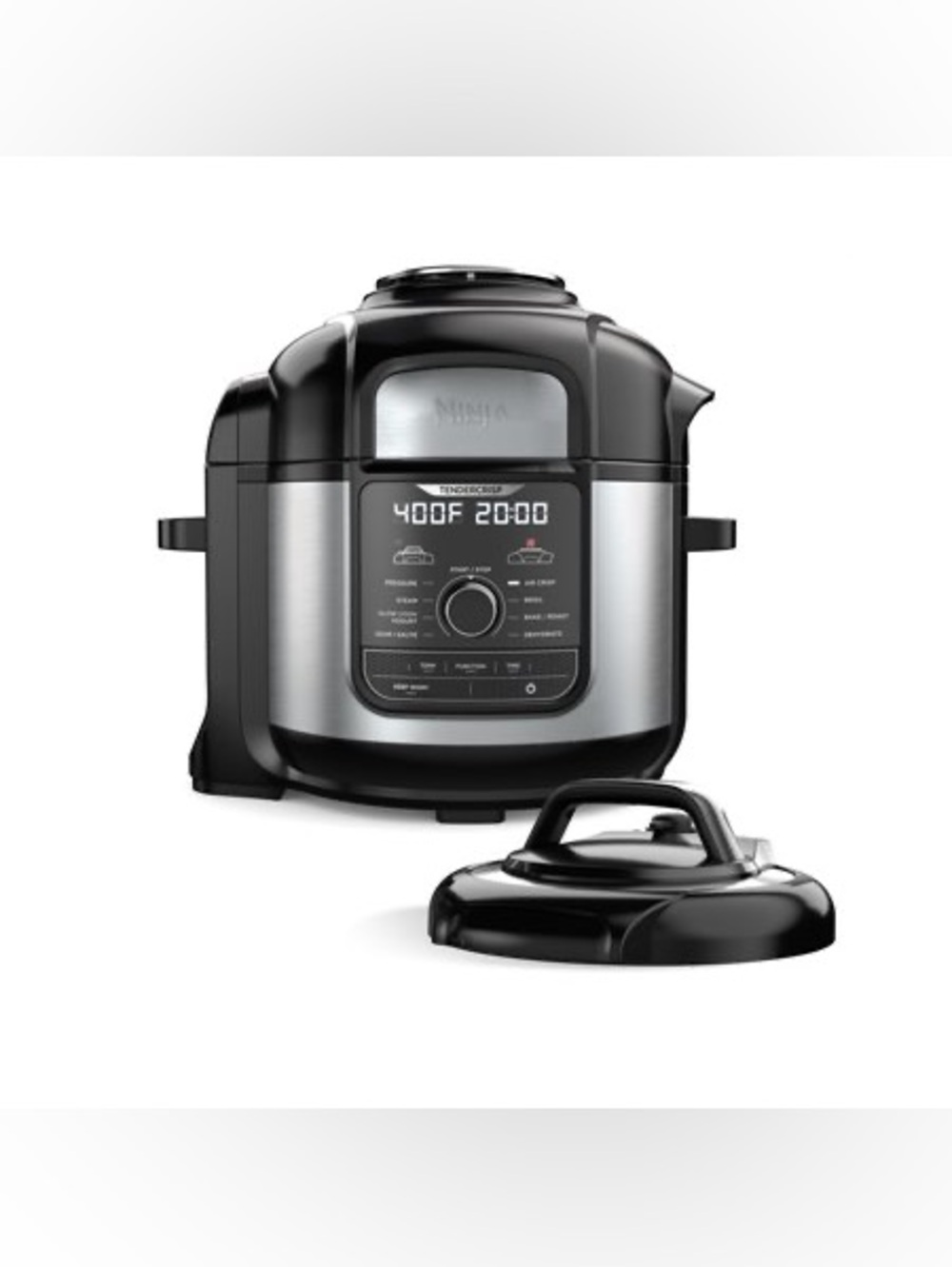 NEW NINJA Foodi Deluxe 8 Qt. Black Electric Pressure Cooker and Air Fryer Silver